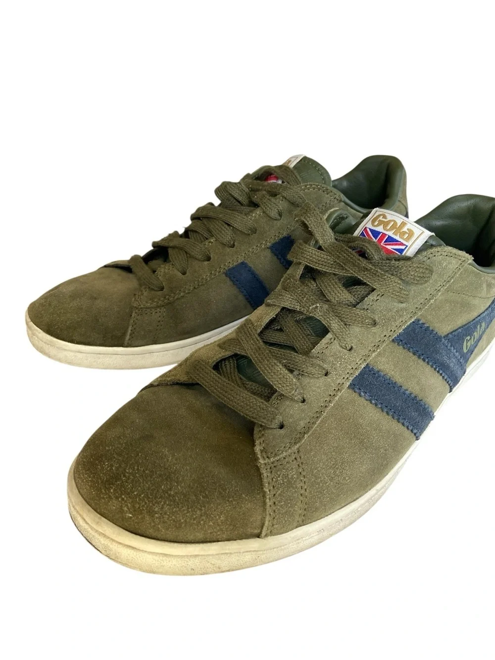 Gola Equipe Olive Green Suede Heritage Sneakers Men's Size 9 Leather Athletic